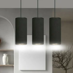 Sklep Kaja Liniowa lampa wisząca nad stół w jadalni 1067/3 BENTE | Kaja czarny Sale