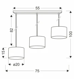 Sklep Kaja Liniowa lampa wisząca z abażurami 33-37657 PANDY | Kaja Oświetlenie Discount