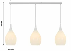 Sklep Kaja Liniowa lampa wisząca z mi kloszami WF 7031-0306 BLANCO | Kaja biały Fashion
