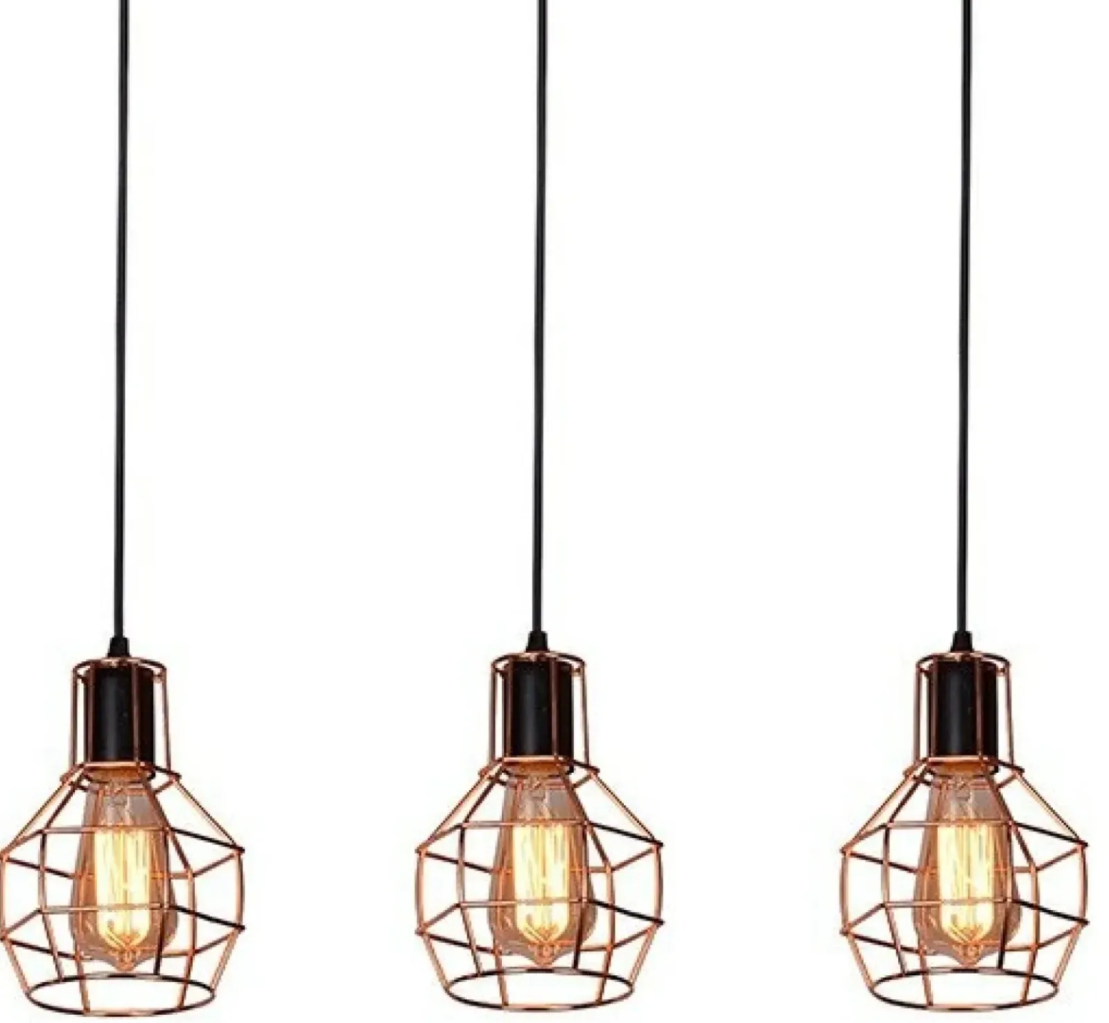 Sklep Kaja Liniowa lampa wisząca z drucianymi kloszami AZ2141 CARRON | Kaja miedziany Discount