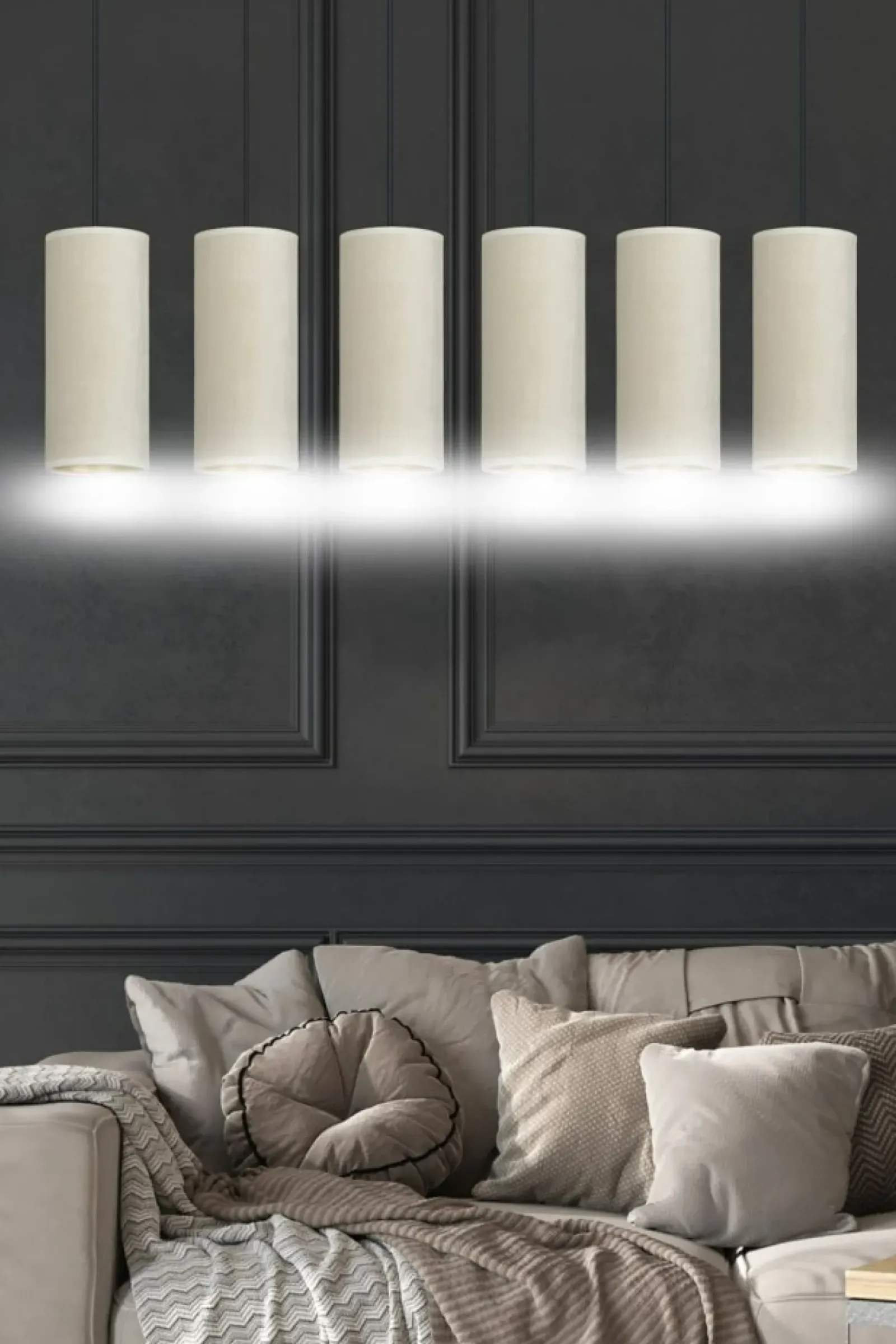 Sklep Kaja Liniowa lampa wisząca z wąskimi abażurami 1059/6 BENTE | Kaja Sale