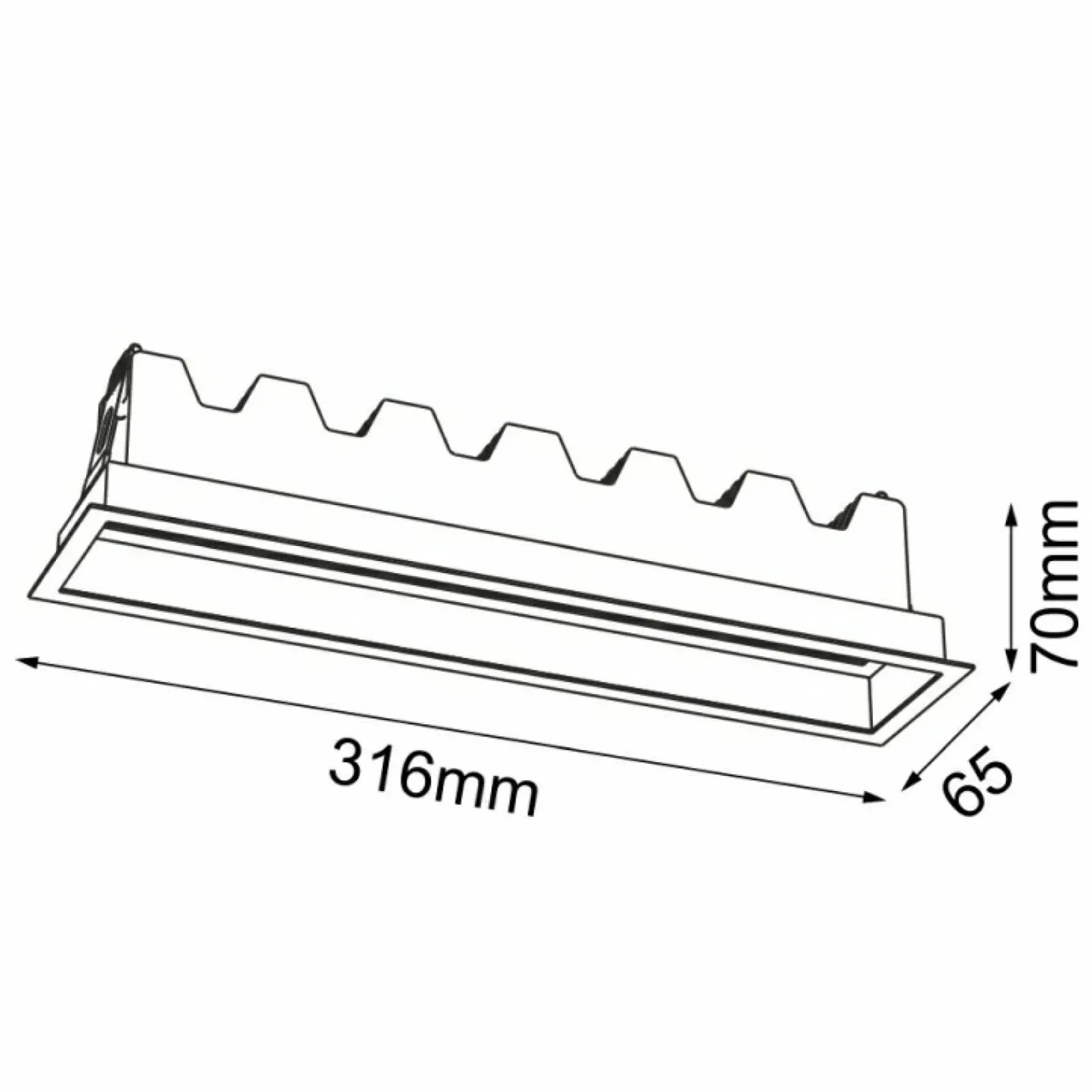 Sklep Kaja Liniowa lampa wpuszczana LED 20W 3000K ANT 3052 A-GLARE | Kaja* Lampy Led|Oprawy Podtynkowe