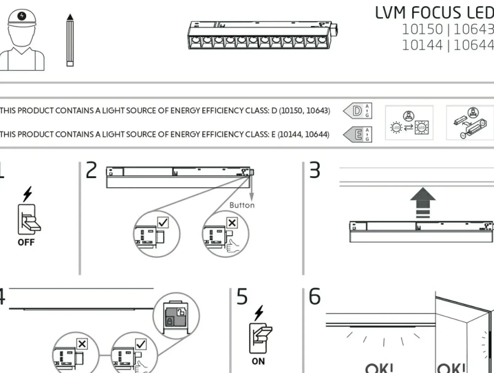 Sklep Kaja Liniowy spot do szyny magnetycznej 1F 10643 LVM FOCUS LED | Kaja* Szynoprzewody Podtynkowe|Szynoprzewody Natynkowe