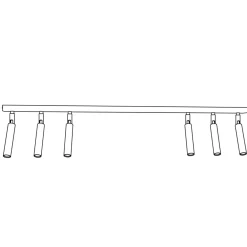 Sklep Kaja Listwa sufitowa 90cm z wąskimi tubami 1351/6 IVI 6 BLACK | Kaja czarny Cheap