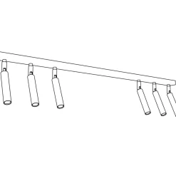 Sklep Kaja Listwa sufitowa 90cm z wąskimi tubami 1351/6 IVI 6 BLACK | Kaja czarny Cheap