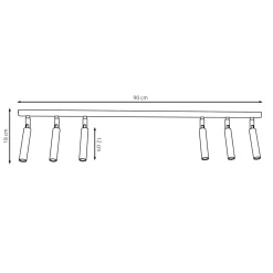 Sklep Kaja Listwa sufitowa 90cm z wąskimi tubami 1351/6 IVI 6 BLACK | Kaja czarny Cheap