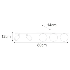 Sklep Kaja Listwa sufitowa o długości 80 cm, z reflektorami K-5491 z serii SWING Outlet
