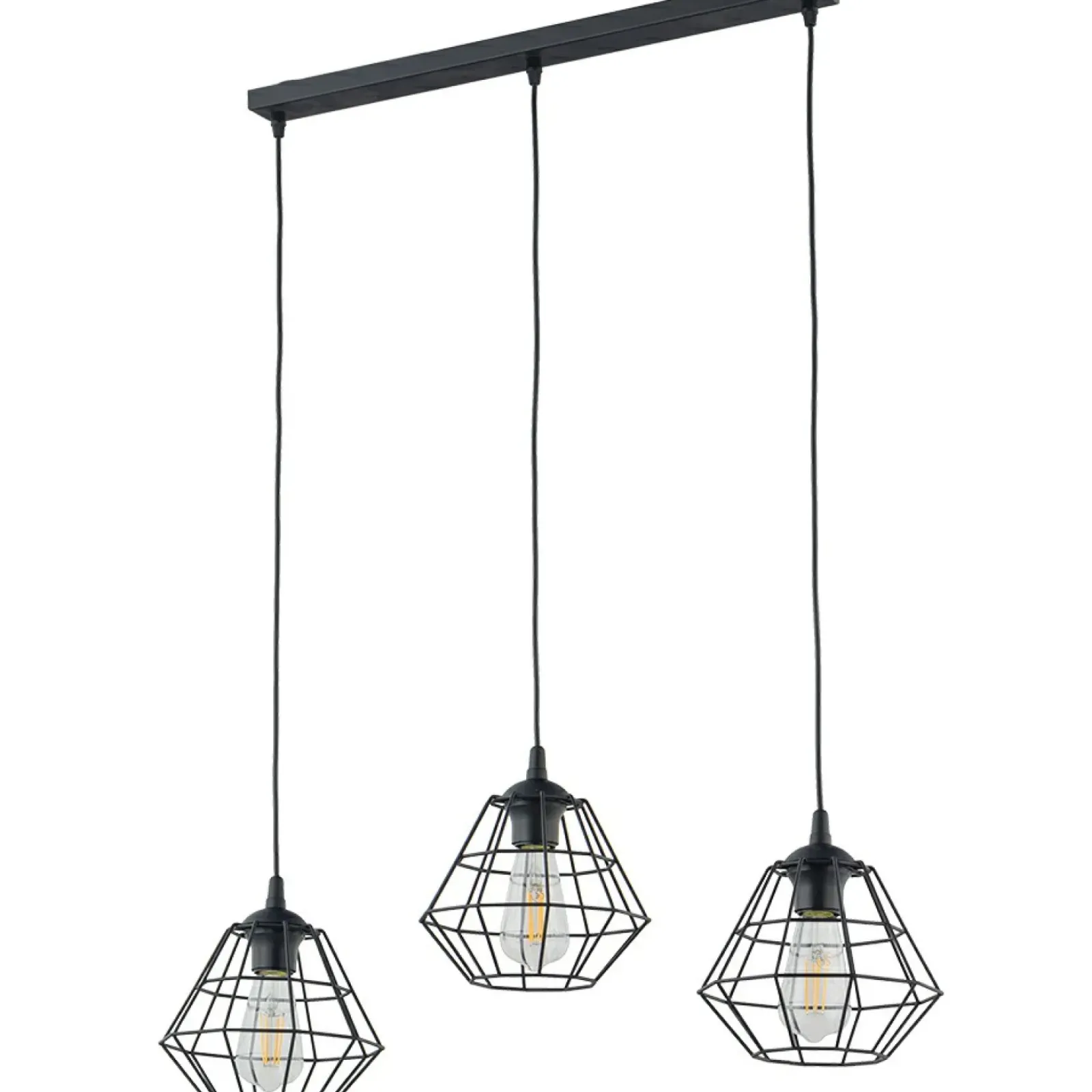 Sklep Kaja Listwa sufitowa z trzema drucianymi zwisami TK 6203 - DIAMOND NEW czarny Best