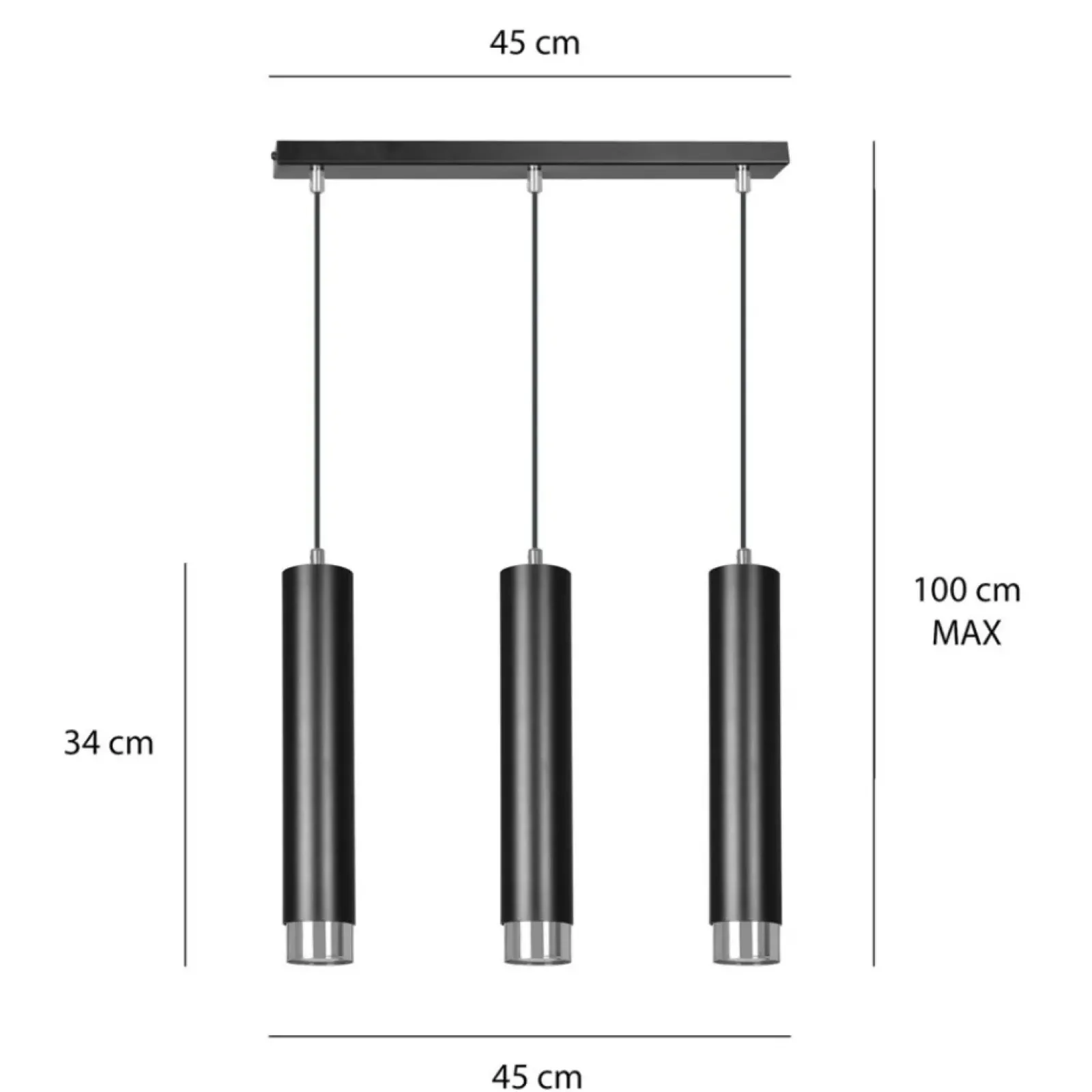 Sklep Kaja Listwa z 3 lampami wiszącymi nad stół w jadalni 643/3 | Kaja Flash Sale