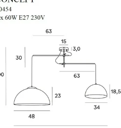 Sklep Kaja Loftowa, druciana lampa sufitowa MX P0454 CONCEPT | Kaja Oświetlenie Flash Sale