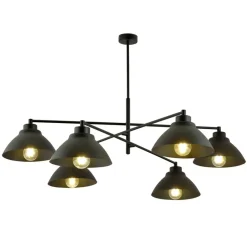 Sklep Kaja Loftowa lampa, 6 źródeł w metalowych kloszach 1211/6 z serii MAVERICK biały Store