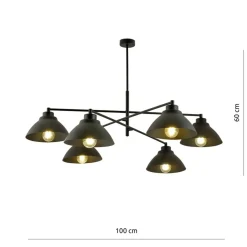Sklep Kaja Loftowa lampa, 6 źródeł w metalowych kloszach 1211/6 z serii MAVERICK biały Store