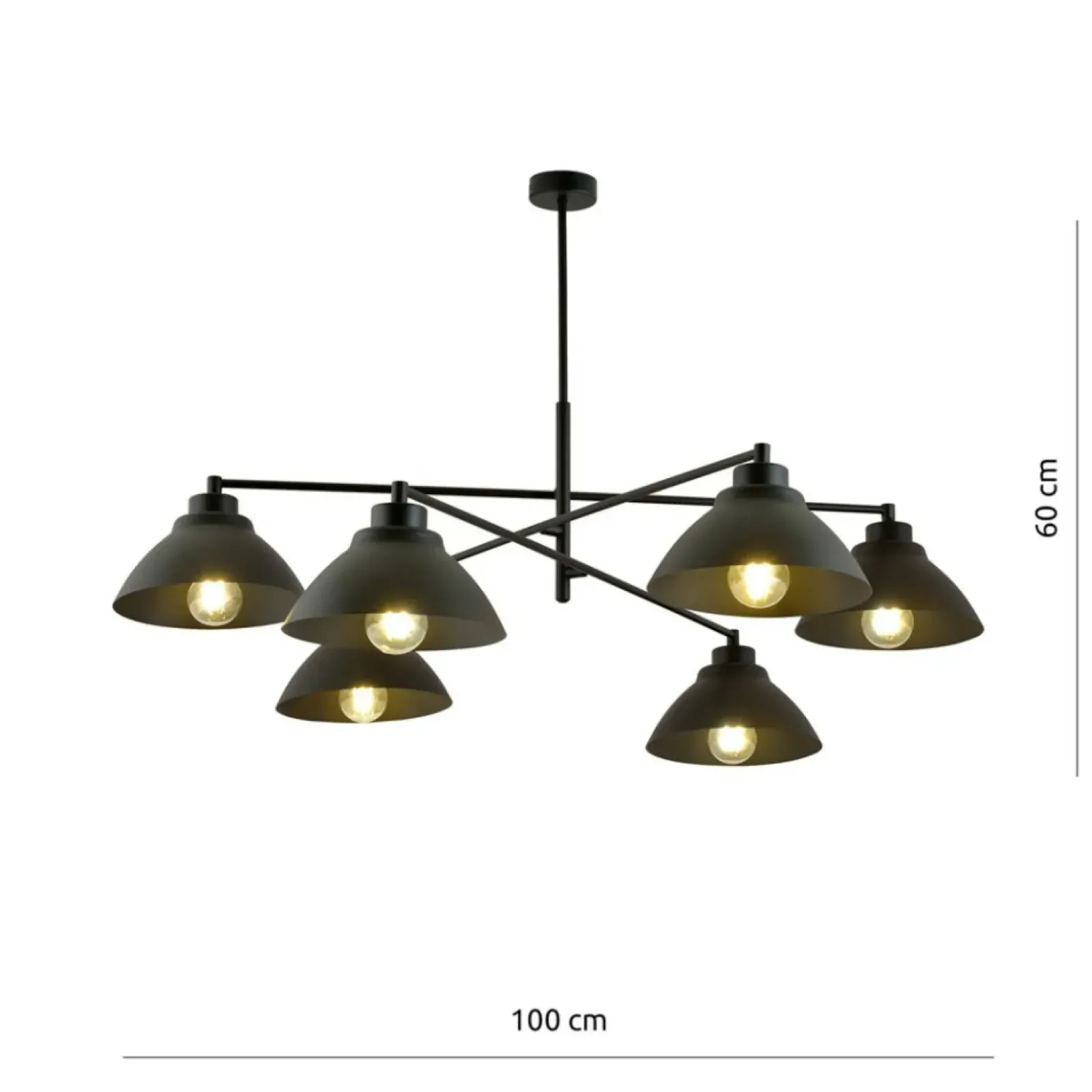 Sklep Kaja Loftowa lampa, 6 źródeł w metalowych kloszach 1211/6 z serii MAVERICK biały Store