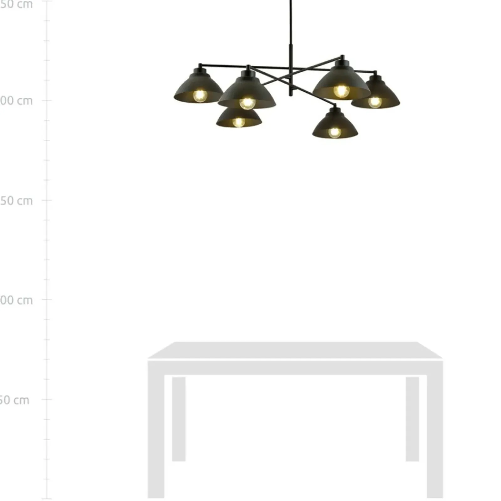 Sklep Kaja Loftowa lampa, 6 źródeł w metalowych kloszach 1211/6 z serii MAVERICK biały Store