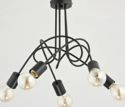 Sklep Kaja Loftowa lampa sufitowa w czerni, 5 żarówek AL 23175 | Kaja Fashion