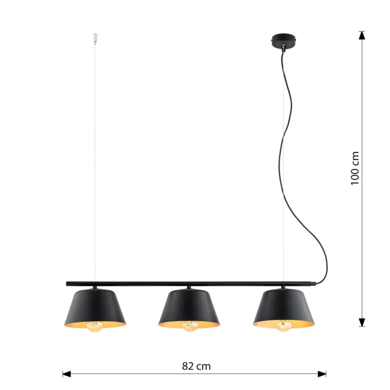 Sklep Kaja Loftowa lampa wisząca nad wyspę kuchenną 1337/3 GELATO | Kaja Store