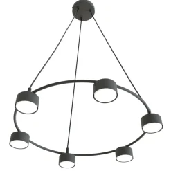 Sklep Kaja Loftowa lampa wisząca, sześć punktów świetlnych 1372/6 z serii STARLIT czarny Cheap