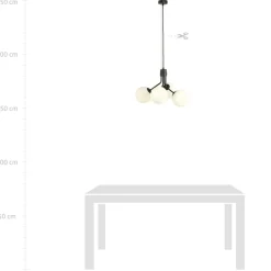 Sklep Kaja Loftowa lampa wisząca z białymi kloszami 1138/4 NOVA | Kaja New