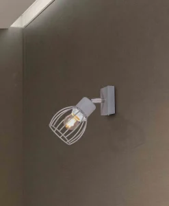 Sklep Kaja Loftowy reflektor z drucianym kloszem K-4584 MIKA GRAY | Kaja* Kinkiety Z Regulacją Ustawienia|Kinkiety Druciane