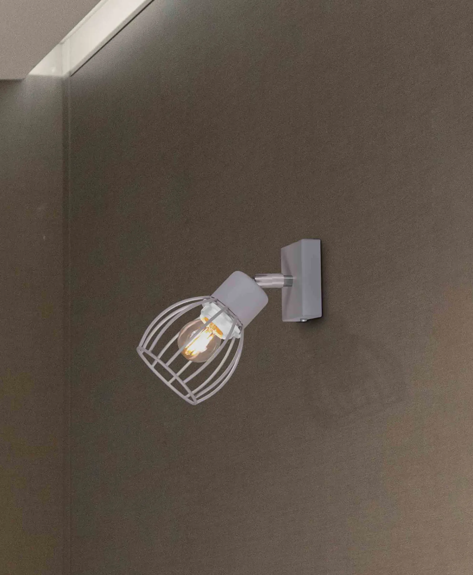 Sklep Kaja Loftowy reflektor z drucianym kloszem K-4584 MIKA GRAY | Kaja* Kinkiety Z Regulacją Ustawienia|Kinkiety Druciane