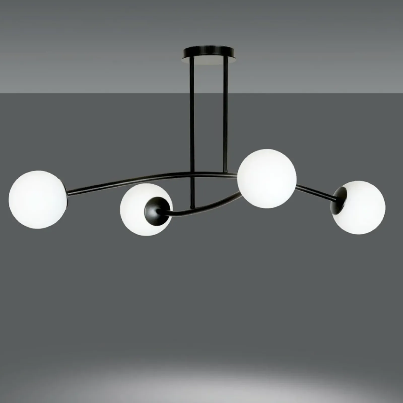 Sklep Kaja Metalowa lampa sufitowa ze szklanymi kloszami 1024/4 HALLDOR | Kaja Hot