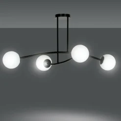 Sklep Kaja Metalowa lampa sufitowa ze szklanymi kloszami 1024/4 HALLDOR | Kaja Hot