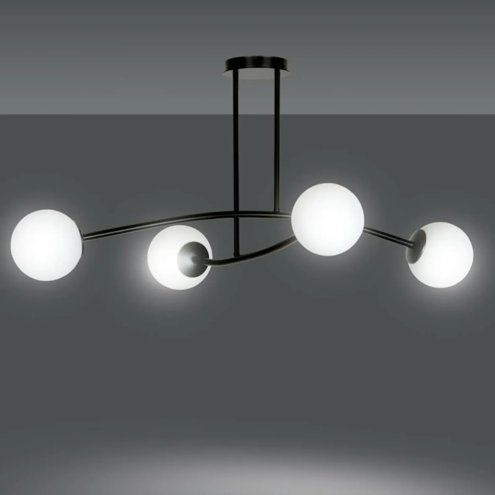 Sklep Kaja Metalowa lampa sufitowa ze szklanymi kloszami 1024/4 HALLDOR | Kaja Hot