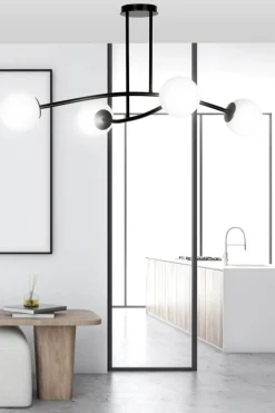 Sklep Kaja Metalowa lampa sufitowa ze szklanymi kloszami 1024/4 HALLDOR | Kaja Hot