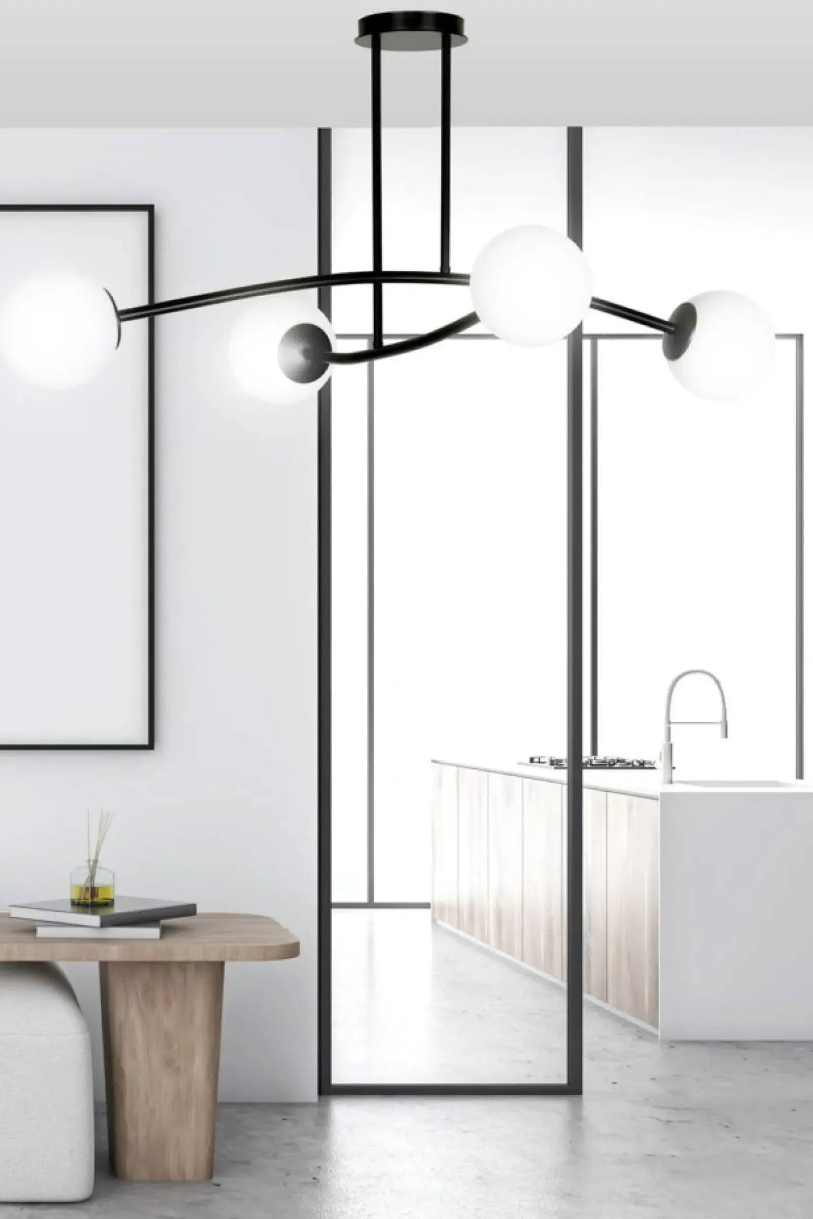 Sklep Kaja Metalowa lampa sufitowa ze szklanymi kloszami 1024/4 HALLDOR | Kaja Hot