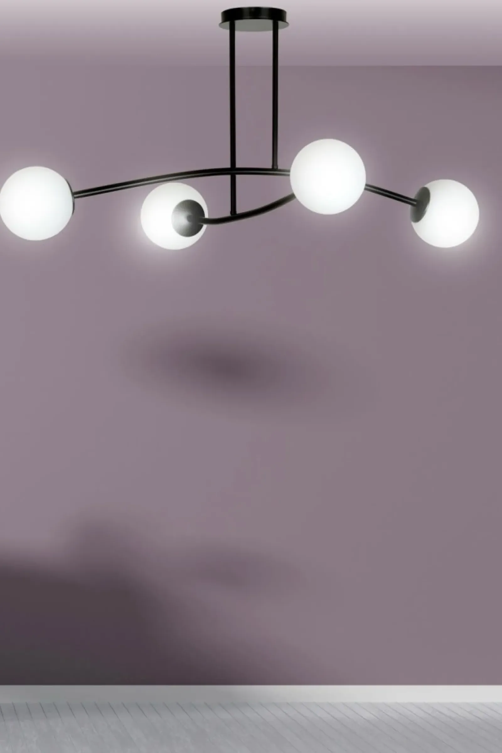 Sklep Kaja Metalowa lampa sufitowa ze szklanymi kloszami 1024/4 HALLDOR | Kaja Hot