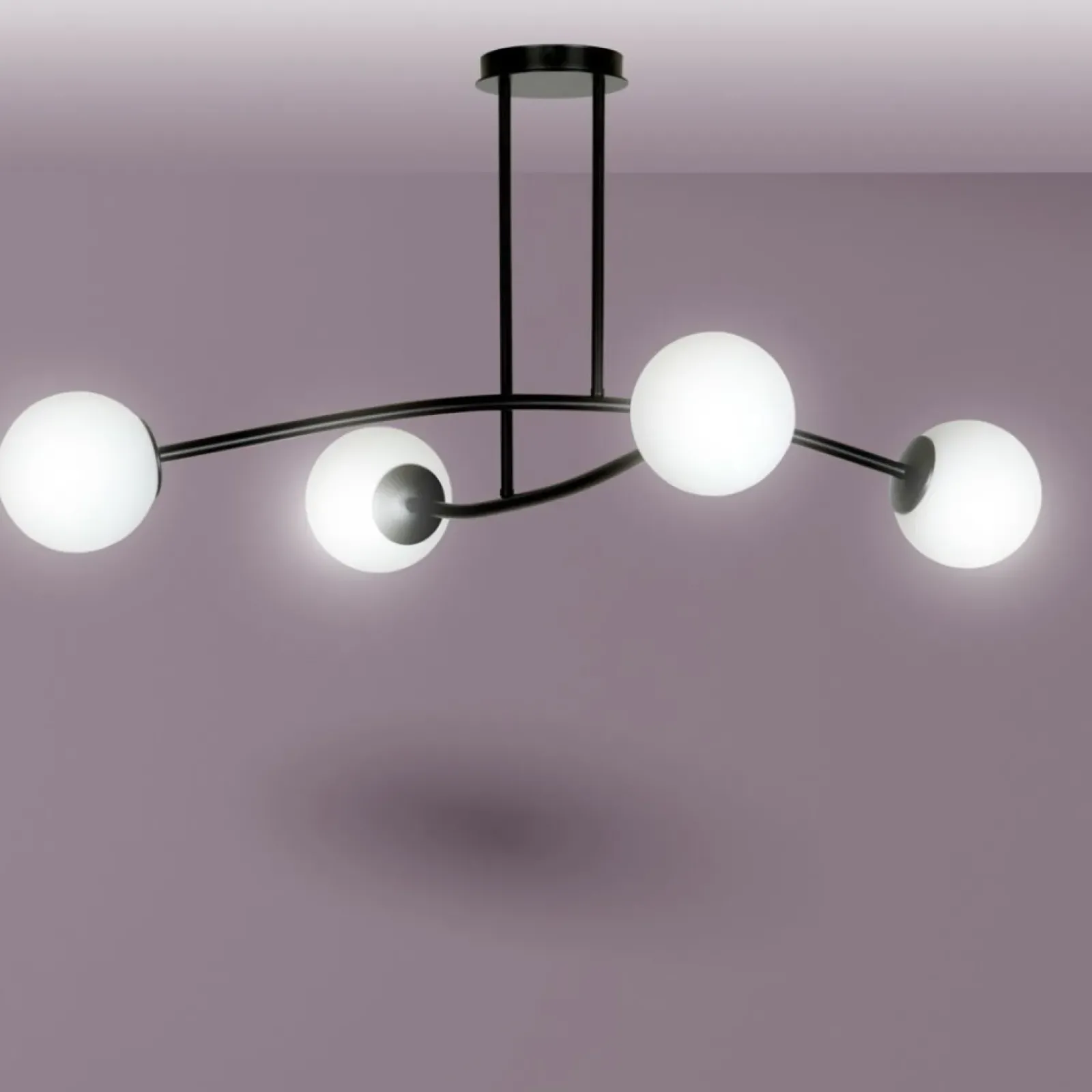 Sklep Kaja Metalowa lampa sufitowa ze szklanymi kloszami 1024/4 HALLDOR | Kaja Hot