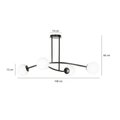 Sklep Kaja Metalowa lampa sufitowa ze szklanymi kloszami 1024/4 HALLDOR | Kaja Hot