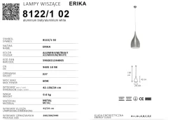 Sklep Kaja Metalowa lampa wisząca, kropla na zwisie 2272542 ERIKA | Kaja Store