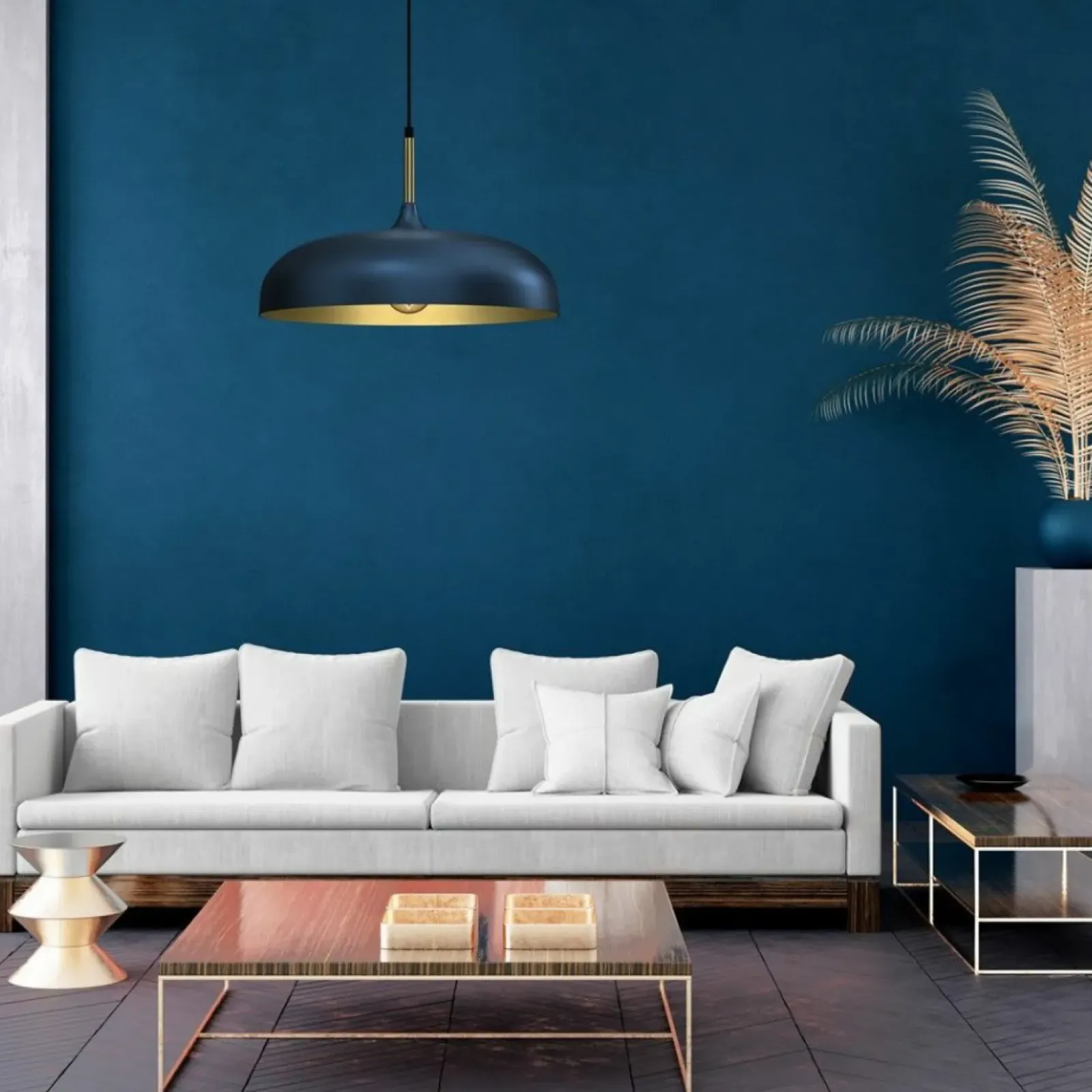 Sklep Kaja Metalowa lampa wisząca, niebieski klosz MLP7901 z serii LINCOLN | Kaja Oświetlen Hot