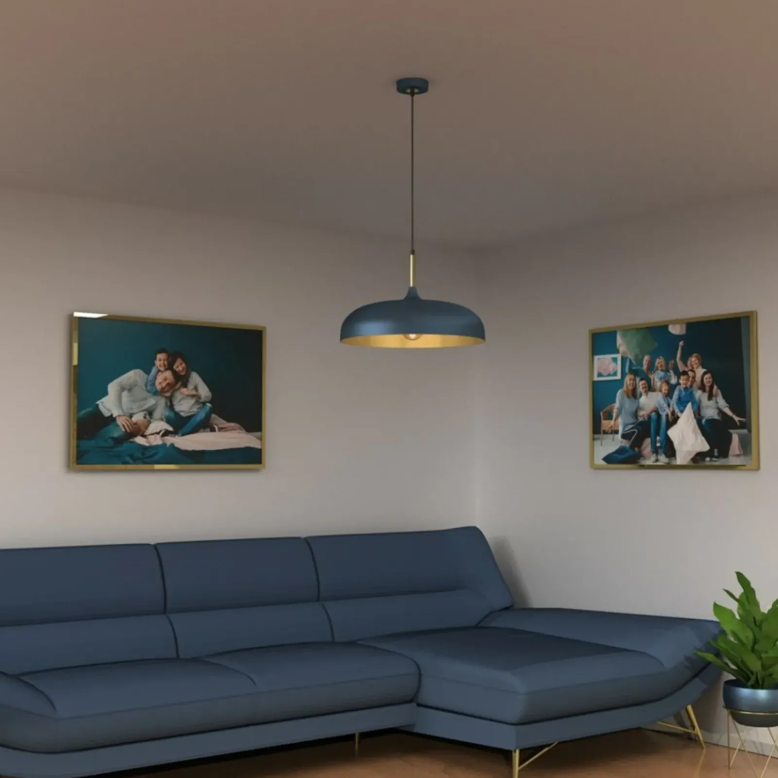 Sklep Kaja Metalowa lampa wisząca, niebieski klosz MLP7901 z serii LINCOLN | Kaja Oświetlen Hot