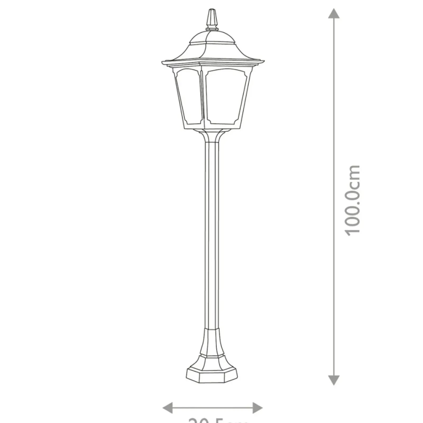 Sklep Kaja Metrowa lampa ogrodowa, pionowa CP5-BLACK z serii CHAPEL* Lampy Ogrodowe Stojące