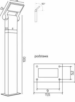 Sklep Kaja Metrowa lampa ogrodowa, regulowana 11702-1000 DG z serii NEO | Kaja Oświetlenie* Lampy Naświetleniowe|Lampy Ogrodowe Stojące