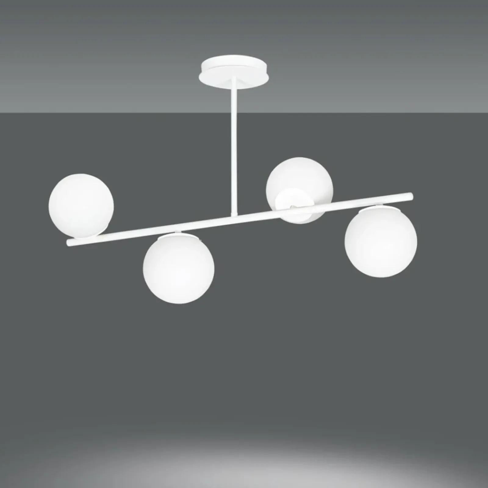 Sklep Kaja Minimalistyczna, biała lampa sufitowa do sypialni 1021/4 BIOR | Kaja biały Store