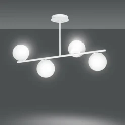 Sklep Kaja Minimalistyczna, biała lampa sufitowa do sypialni 1021/4 BIOR | Kaja biały Store
