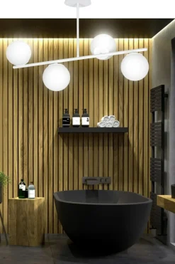 Sklep Kaja Minimalistyczna, biała lampa sufitowa do sypialni 1021/4 BIOR | Kaja biały Store
