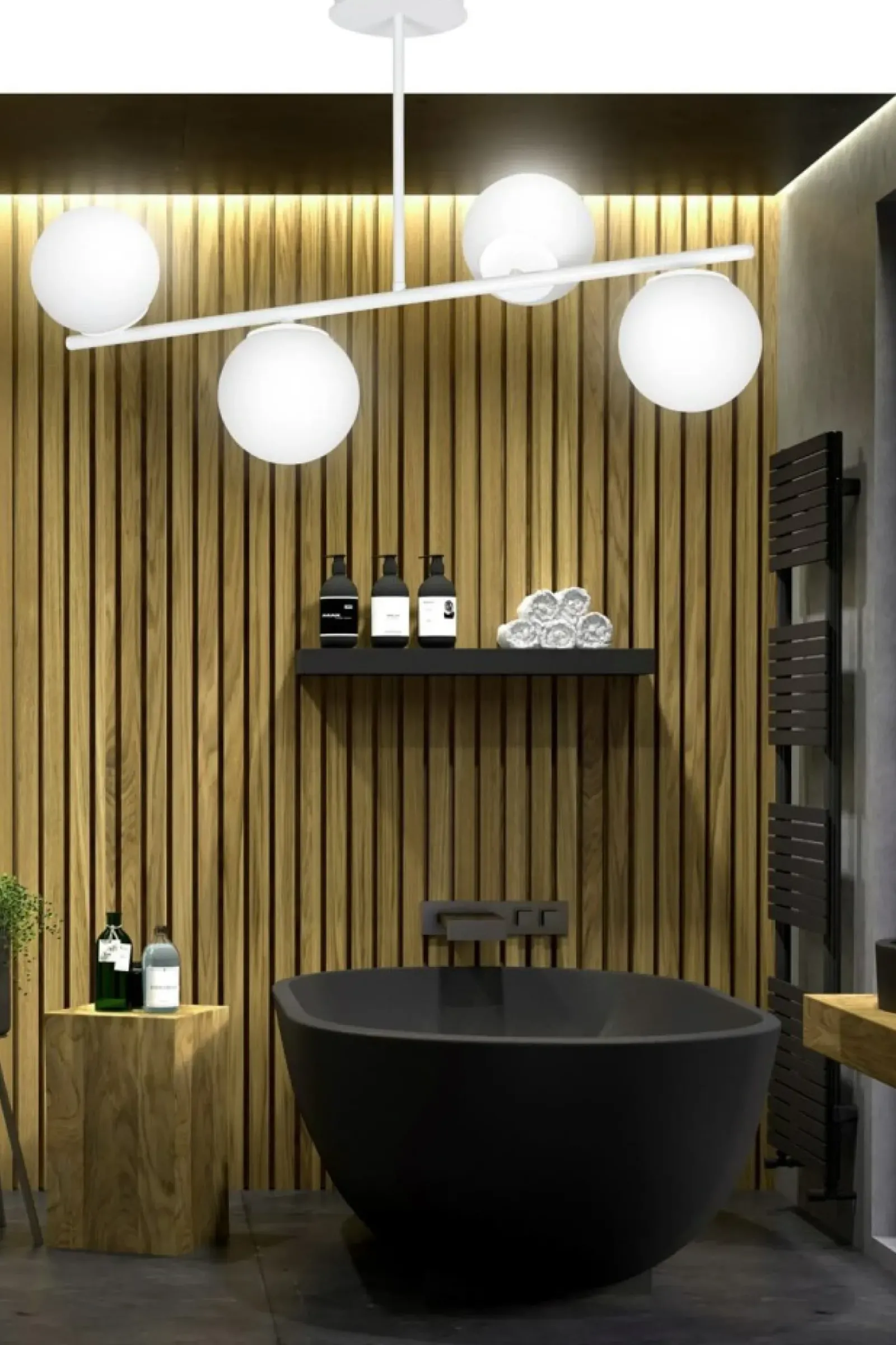 Sklep Kaja Minimalistyczna, biała lampa sufitowa do sypialni 1021/4 BIOR | Kaja biały Store