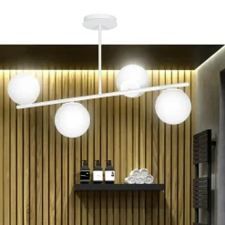 Sklep Kaja Minimalistyczna, biała lampa sufitowa do sypialni 1021/4 BIOR | Kaja biały Store
