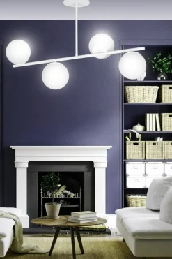 Sklep Kaja Minimalistyczna, biała lampa sufitowa do sypialni 1021/4 BIOR | Kaja biały Store