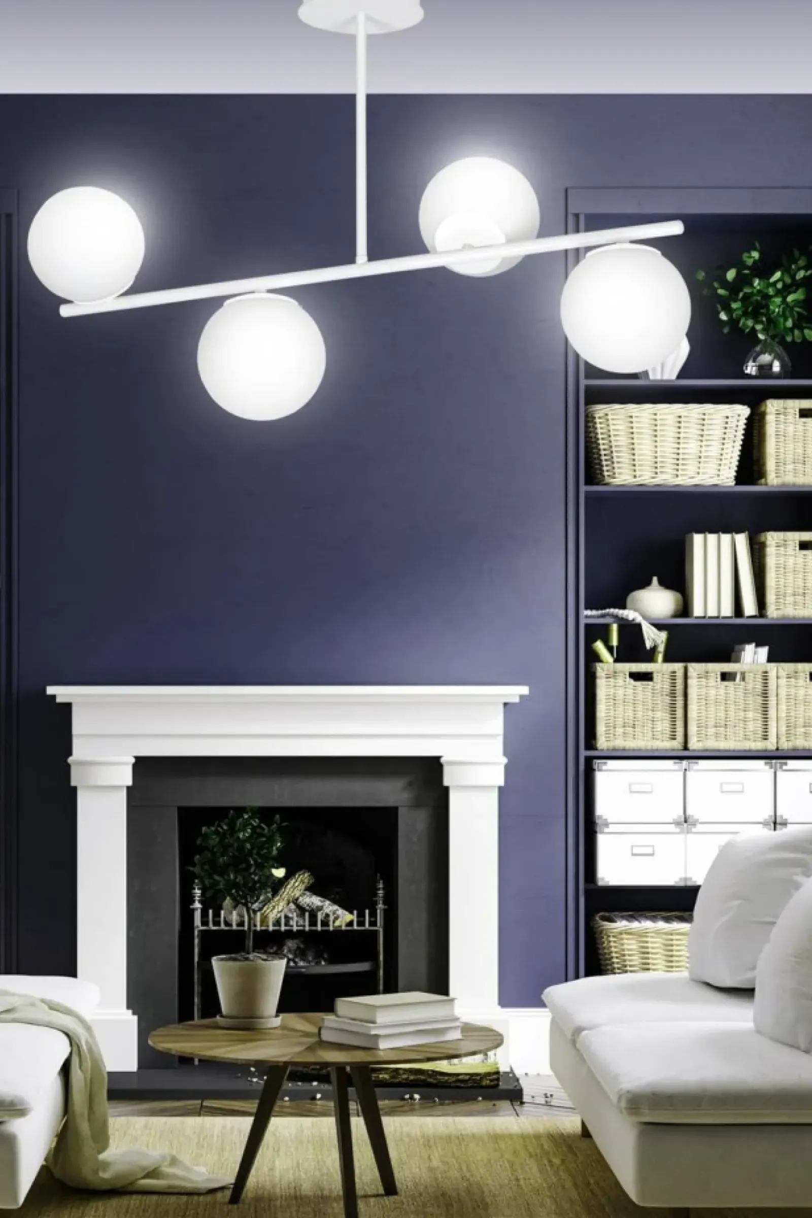 Sklep Kaja Minimalistyczna, biała lampa sufitowa do sypialni 1021/4 BIOR | Kaja biały Store