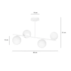 Sklep Kaja Minimalistyczna, biała lampa sufitowa do sypialni 1021/4 BIOR | Kaja biały Store
