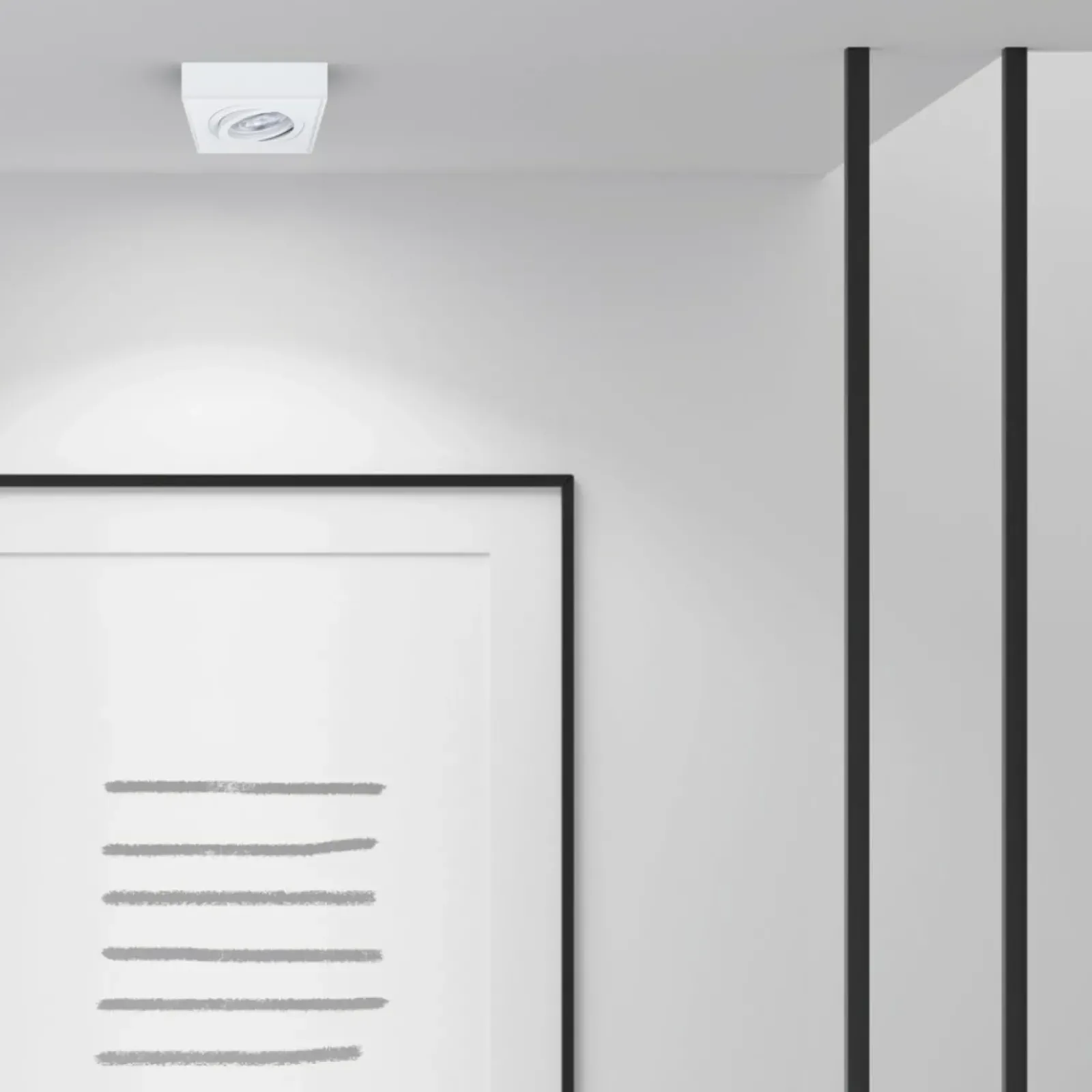 Sklep Kaja Minimalistyczna, biała oprawa podtynkowa ML0039 z serii NUSA SQUARE | Kaja Oświe* Lampy Led|Oprawy Podtynkowe