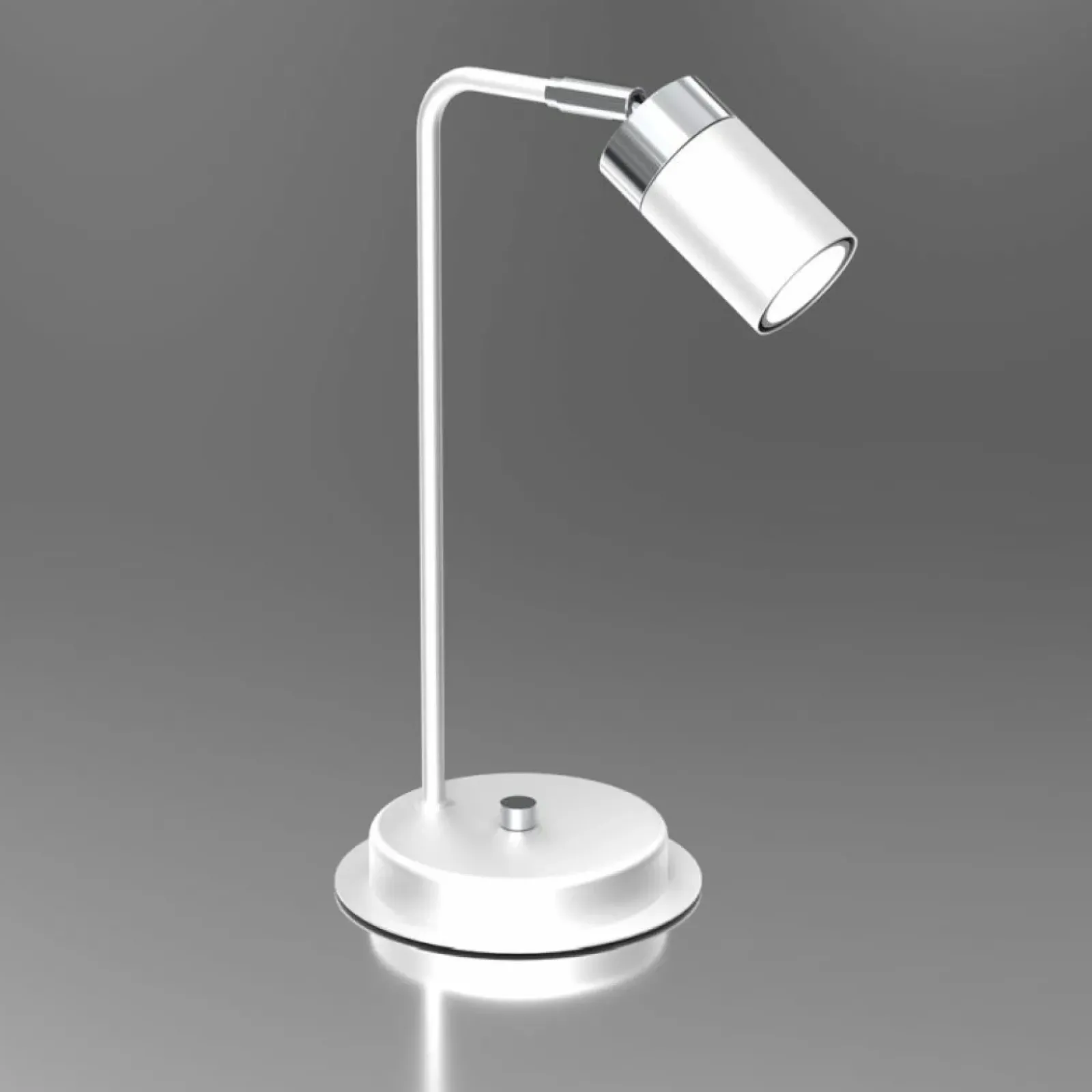 Sklep Kaja Minimalistyczna, biało-srebrna lampka biurkowa MLP7751 JOKER | Kaja* Lampki Biurkowe