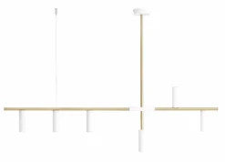 Sklep Kaja Minimalistyczna, biało-złota lampa wisząca z tubami 1097K40 TREVO Zadzwońporabattel.783200183(8-16)/mailsklep@kaja.com.pl Outlet