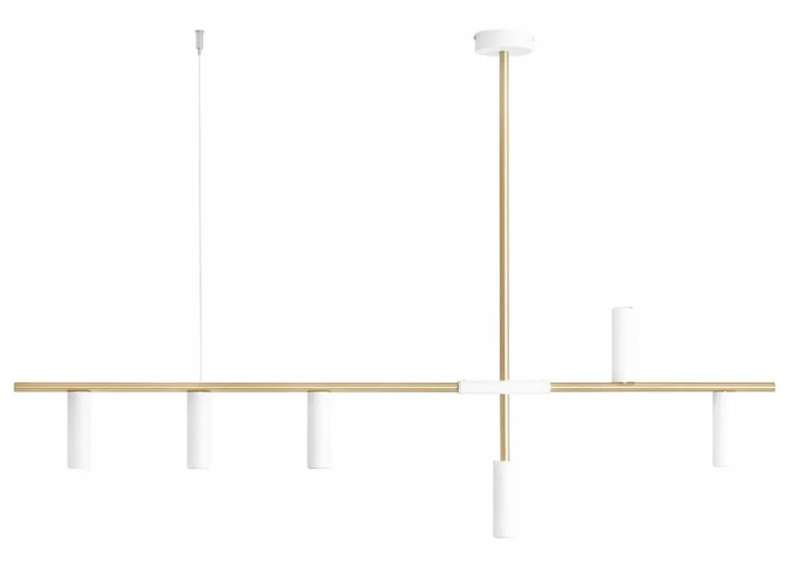 Sklep Kaja Minimalistyczna, biało-złota lampa wisząca z tubami 1097K40 TREVO Zadzwońporabattel.783200183(8-16)/mailsklep@kaja.com.pl Outlet