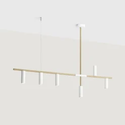 Sklep Kaja Minimalistyczna, biało-złota lampa wisząca z tubami 1097K40 TREVO Zadzwońporabattel.783200183(8-16)/mailsklep@kaja.com.pl Outlet